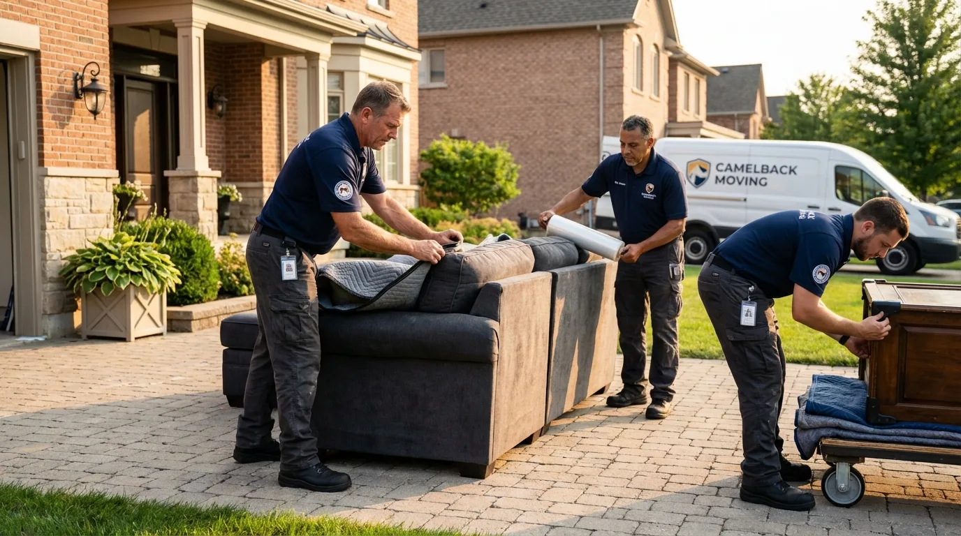 Large estate moving crew wrapping furniture in Punxsutawney, PA