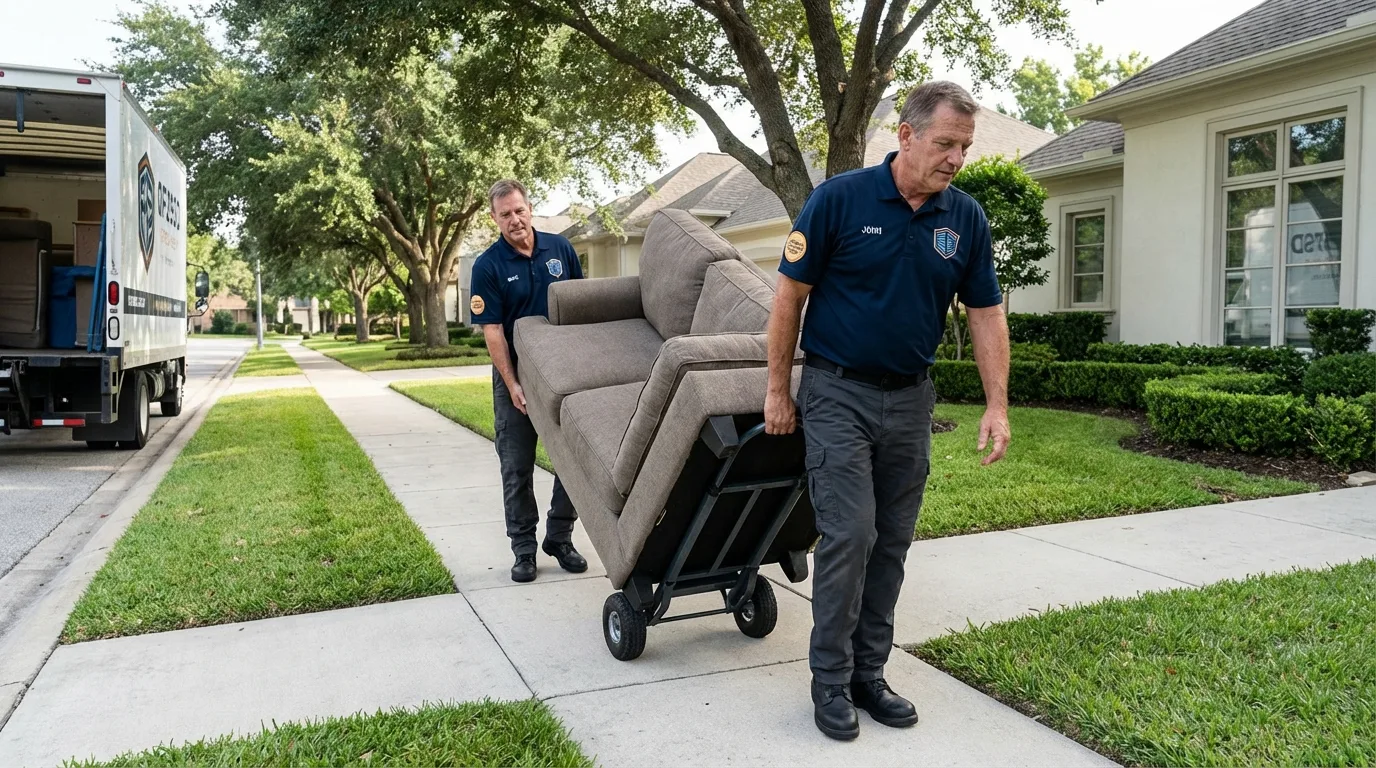 Local residential moving crew loading furniture in Punxsutawney, PA